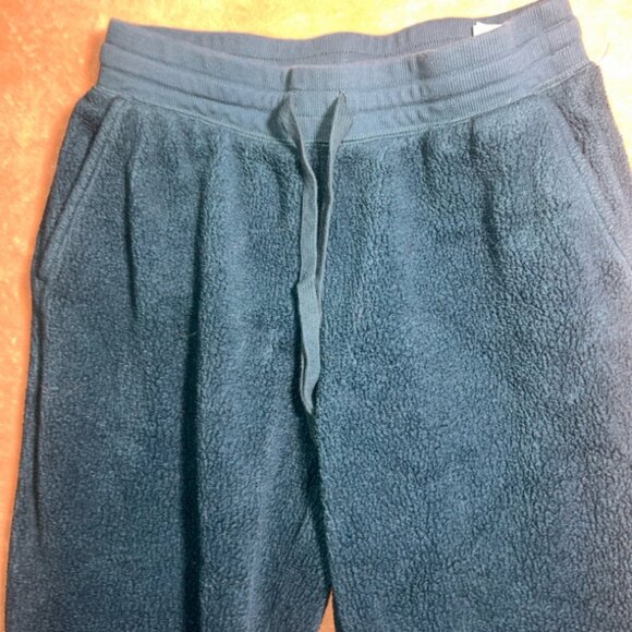 Old Navy Women SM Hunter Green Mid-raise Sherpa Drawstring Pocket Sweatpant (B) - Picture 2 of 6
